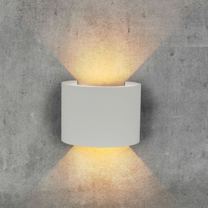 V-TAC Lampada LED da Muro Arrotondata Doppio LED COB 6W 110LM/W Colore Grigio Satinato Fascio Luminoso Regolabile 4000K IP65