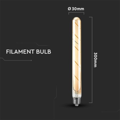 V-TAC Lampadina LED E27 5W T30 Filamento Ambrato 2200K
