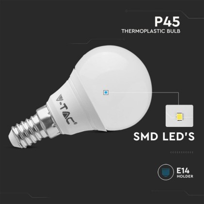 V-TAC Lampadina LED E14 4,5W P45 2700K (Box 3 Pezzi)