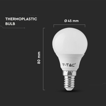 V-TAC Lampadina LED E14 4,5W P45 2700K (Box 3 Pezzi)