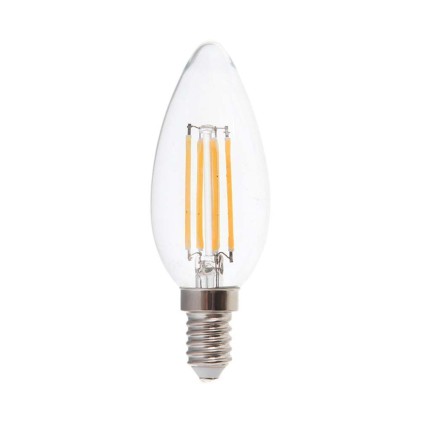 V-TAC Lampadina LED E14 6W 100LM/W Candela Filamento 3000K
