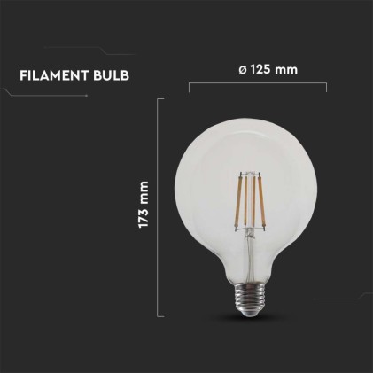 V-TAC Lampadina LED E27 12,5W G125 Filamento 4000K