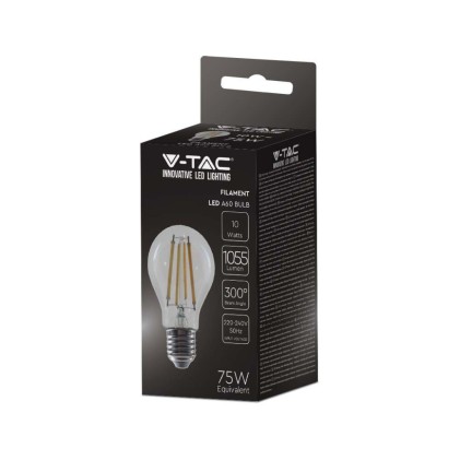V-TAC Lampadina LED E27 12W 125LM/W A70 Filamento 6500K
