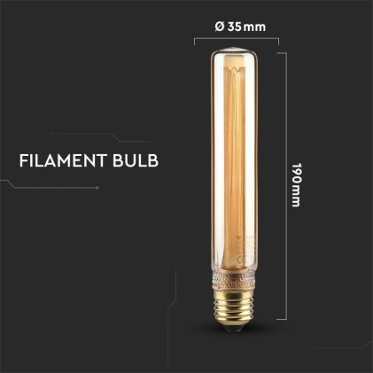 V-TAC Lampadina LED E27 2W T30 Candela Filamento Ambrato Art 1800K