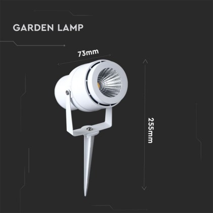 V-TAC Faretto LED da Giardino 12W con Picchetto Colore Bianco 3000K IP65