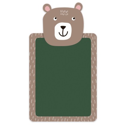 Apli Espositore da 9 Confezioni di Lavagna per Gessi a Forma di Animale + Scatola da 3 Gessi Colorati e Gomma - Misure 260x155x15mm - Disegni Rana, Orso Panda e Orso