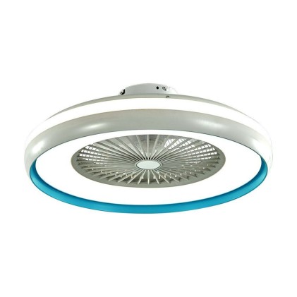 V-TAC Ventilatore LED da Soffitto a Scatola con Motore a Corrente Alternata da 45W e Telecomando 3in1 Colore Grigio e Blu