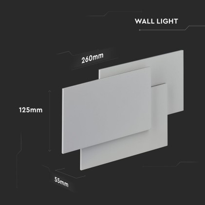 V-TAC Lampada LED da Muro Rettangolare con Forme Sovrapposte 12W Colore Bianco 3000K
