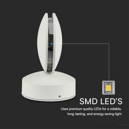 V-TAC Lampada LED da Muro Arrotondata 7W 110LM/W Fascio Luminoso a 360° Colore Bianco 3000K IP65