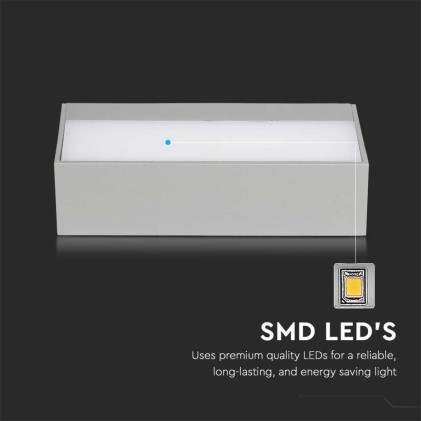 V-TAC Lampada LED da Muro Rettangolare 9W Doppio Fascio Luminoso Colore Grigio 4000K IP65