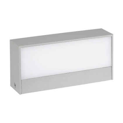 V-TAC Lampada LED da Muro Rettangolare 9W Doppio Fascio Luminoso Colore Grigio 6400K IP65