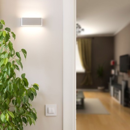 V-TAC Lampada LED da Muro Rettangolare 12W Doppio Fascio Luminoso Colore Grigio 3000K IP65