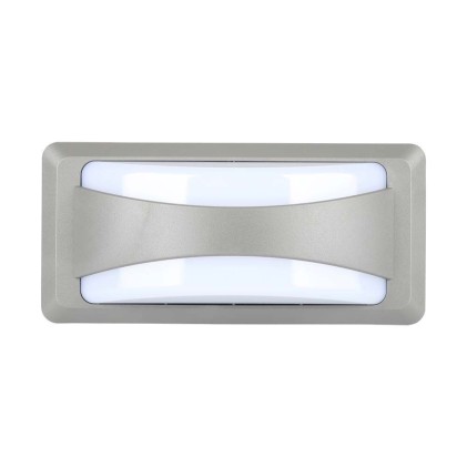 V-TAC Lampada LED da Muro Rettangolare 12W Colore Grigio 3000K IP65