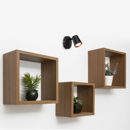 V-TAC Faretto LED da Muro 5W con Testa Orientabile Colore Nero 3000K IP20