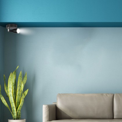 V-TAC Faretto LED da Muro 4,5W con Testa Orientabile Colore Nero 4000K IP20
