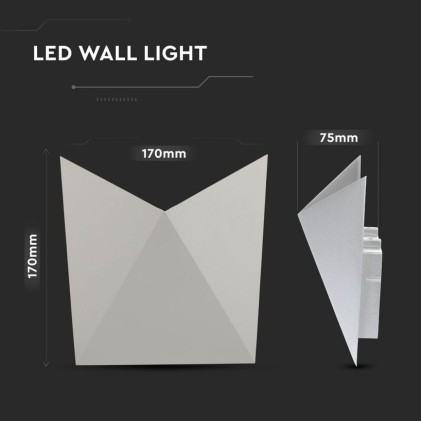 V-TAC Lampada LED da Muro a Tasca 5W 110LM/W Colore Grigio 4000K IP65