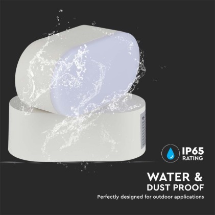 V-TAC Lampada LED da Muro Ovale 5W 110LM/W Colore Bianco con Testa Ruotabile 3000K IP65