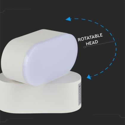 V-TAC Lampada LED da Muro Ovale 5W 110LM/W Colore Bianco con Testa Ruotabile 4000K IP65