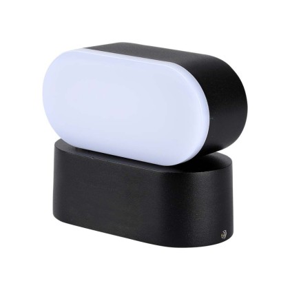 V-TAC Lampada LED da Muro Ovale 5W 110LM/W Colore Nero con Testa Ruotabile 3000K IP65
