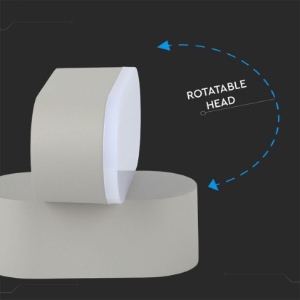 V-TAC Lampada LED da Muro Ovale 5W 160LM/W Colore Grigio con Testa Ruotabile 4000K IP65