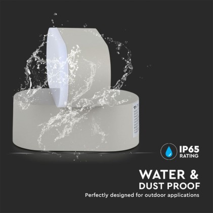 V-TAC Lampada LED da Muro Ovale 5W 160LM/W Colore Grigio con Testa Ruotabile 4000K IP65