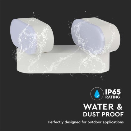 V-TAC Lampada LED da Muro Ovale 12W 110LM/W Colore Bianco con Doppia Testa Ruotabile 3000K IP65