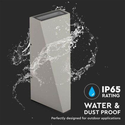 V-TAC Lampada LED da Muro 6W 110LM/W Doppio Fascio Luminoso Colore Grigio 3000K IP65