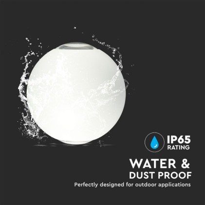 V-TAC Lampada LED da Muro Sferica 4W Doppio Fascio Luminoso Colore Bianco 3000K IP65