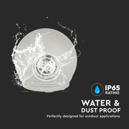 V-TAC Lampada LED da Muro Sferica 4W Doppio Fascio Luminoso Colore Grigio 3000K IP65