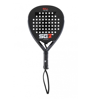 Set Bull Paddle Racchetta - Forma a goccia - Telaio 100% carbonio - Faccia 100% carbonio 12K e 3K - Nucleo in gomma ultra dura Eva nera