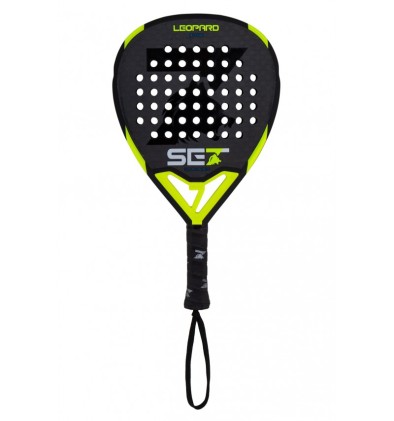 Set di racchette da padel Leopard - Forma a goccia - Telaio 100% carbonio - Faccia 100% carbonio 12K - Nucleo in gomma Eva Soft Ultra nera
