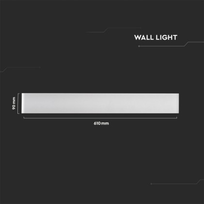 V-TAC Lampada LED Da Muro Rettangolare 20W con Doppio Fascio Luminoso Colore Bianco 3000K IP44