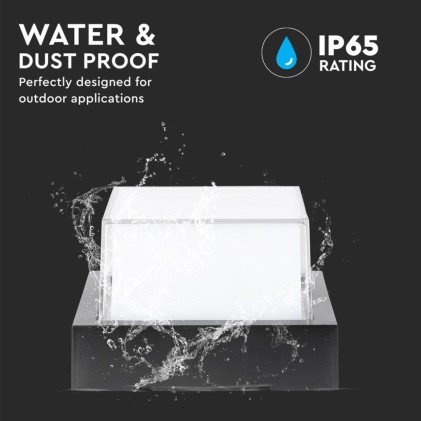 V-TAC Lampada LED da Muro Quadrata 12W 110LM/W Colore Nero 4000K IP65