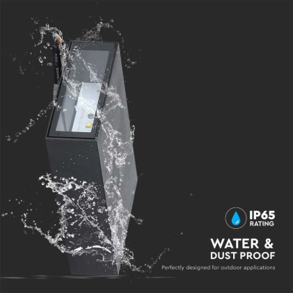 V-TAC Lampada LED da Muro Rettangolare 4W Colore Nero 6500K IP65