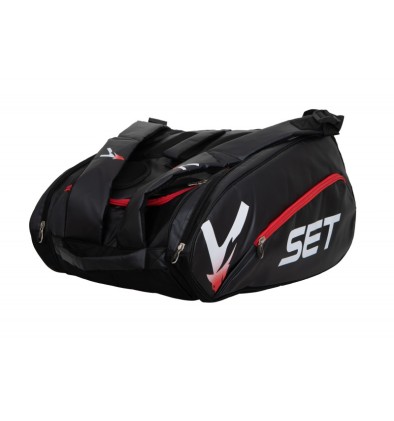 Grande set di racchette da padel premium - capacit&agrave; per 3 racchette - ampio reparto centrale - scarpiera con ventilazione separata - tasche interne