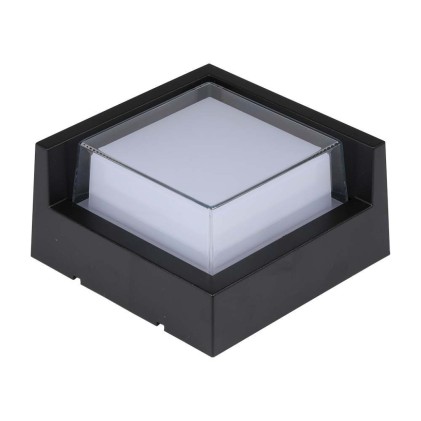 V-TAC Lampada LED da Muro Quadrata 7W con Diffusore Semicoperto Colore Nero 3000K IP65