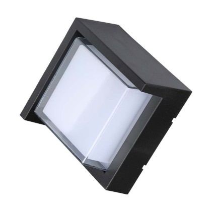 V-TAC Lampada LED da Muro Quadrata 7W con Diffusore Semicoperto Colore Nero 3000K IP65