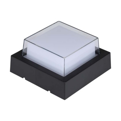 V-TAC Lampada LED da Muro Quadrata con Diffusore Semicoperto 7W Colore Nero 3000K IP65
