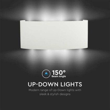 V-TAC Applique LED da Muro 7W Doppio Fascio Luminoso Corpo Sabbia Bianco 4000K IP65