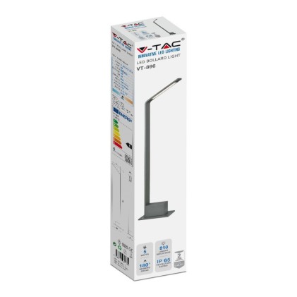 V-TAC Lampione LED da Esterno 5W Colore Nero h: 80.5cm 4000K IP65