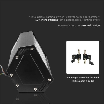 V-TAC PRO Campana Industriale LED Lineare Chip Samsung 200W 120LM/W Colore Nero 6500K IP54