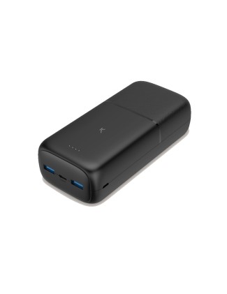 Ksix Supra Batteria Esterna/Power Bank 30000mAh 20W PD - Ricarica Simultanea - 2x USB-A, 1x USB-C