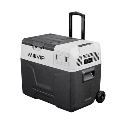 Frigorifero Portatile con Compressore Muvip - Capacit&agrave; 30 Litri - Protezione batteria - Luce interna led - Collegamento 12/24/220V - Porta USB - Compressore Silenzioso - Colore Grigio
