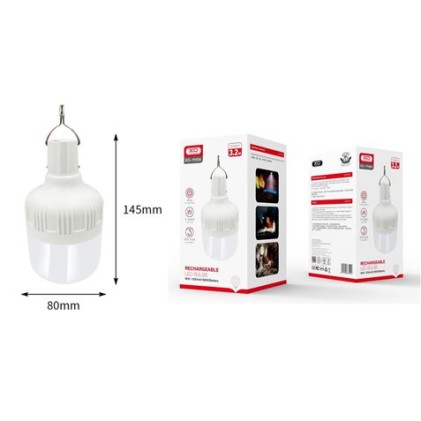 Torcia LED portatile XO - Dimensione ottica 68mm - Potenza 32W - Batteria 1200Mah - Luce forte fino a 2 ore, Luce debole fino a 4 ore, Luce flash fino a 15 ore - Gancio per appendere - 9 LED - Colore Nero