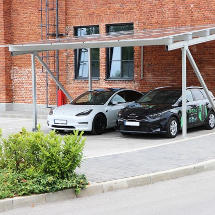 V-TAC Struttura in Alluminio Completa per Carport Fotovoltaico (Pensilina Fotovoltaica) a 2 Posti Auto 6m per Supporto di 15 Moduli Fotovoltaici 545-550W