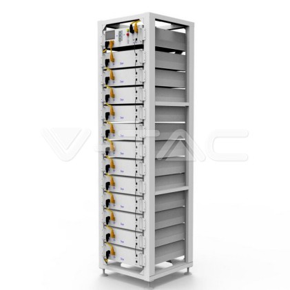 V-TAC KIT Fotovoltaico 50kW con Inverter Trifase Ibrido 50kW IP20 e 12 Batterie di Accumulo LiFePO4 61.44 kWh Smart meter integrato - Senza Pannelli Fotovoltaici