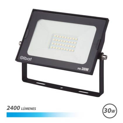 Faretto LED Elbat Serie Super Slim 30W 2400lm - 6500K Luce Fredda - Adatto per Esterno