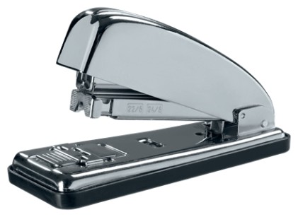 Cucitrice retr&ograve; in metallo Petrus 230C - Fino a 30 fogli - Pinzatura chiusa, aperta e inchiodata - Colore cromato