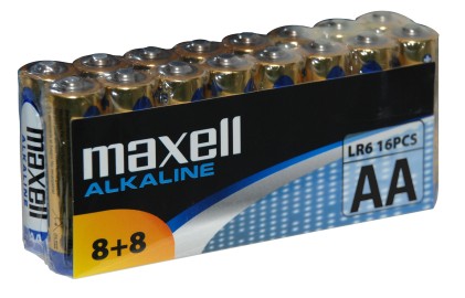 Confezione da 16 batterie alcaline Maxell LR06 AA 1,5 V