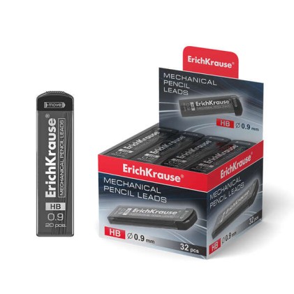 Erichkrause Confezione da 20 mine di ricambio HB per matite meccaniche - Spessore 0,9 mm - Colore nero